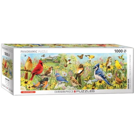 Puzzle 1000 Ptaki w ogrodzie, Panorama