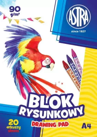 Blok rysunkowy A4, 20 arkuszy