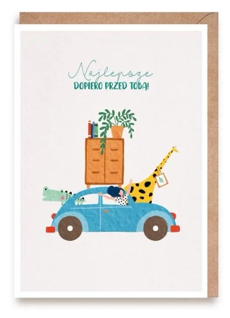 Kartka Najlepsze dopiero przed Tobą, eko koperta - Cardie