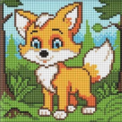 Diamentowa mozaika bez ramy - Puszysty lis Kids - Ideyka