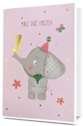 Karnet B6 Urodziny Roczek - Pan Dragon