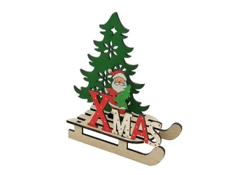 Bałwanek drewniany na saniach 20x18cm - ADAR