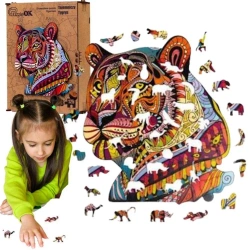 Puzzle drewniane eko 129 Tajemniczy tygrys A3 - PuzzleOK