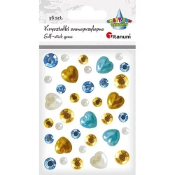 Kryształki samoprzylepne złotoniebieskie 36szt - Titanum