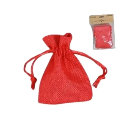 Woreczki jutowe czerwone 7x10cm 6szt - Penword