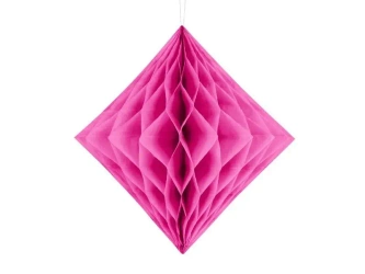 Diament bibułowy ciemny różowy 20cm - PartyDeco