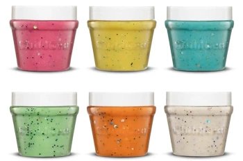 Ciastolina naturalna w słoiczkach brokat 6 kolorów - ChildGen