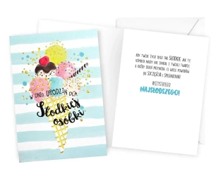 Karnet B6 Urodziny lody - Kukartka