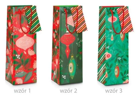 Torba prezentowa Boże Narodzenie B 11x11x36cm MIX - Pan Dragon