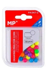 Pinezki kuleczki fluorescencyjne 10mmx30szt - MP Main Paper