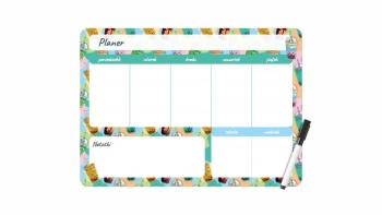 Planer magnetyczny 35x25 tygodniowy z nadrukiem bubble tea - BIURFOL