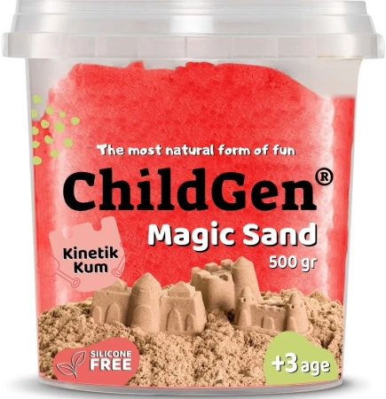 Piasek kinetyczny naturalny czerwony 500g - ChildGen (GEN OYUNCAK SANAYİ TİCARET A.Ş.)