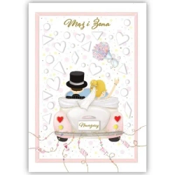 Kartka okolicznościowa na ślub - Mąż i żona - Trend