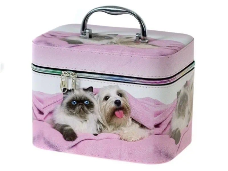 Kuferek L walizka z lusterkiem na zamek 23x17x15cm - ADAR