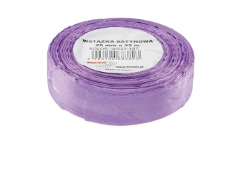 Wstążka satynowa jasna fioletowa 25mmx32m - Brewis
