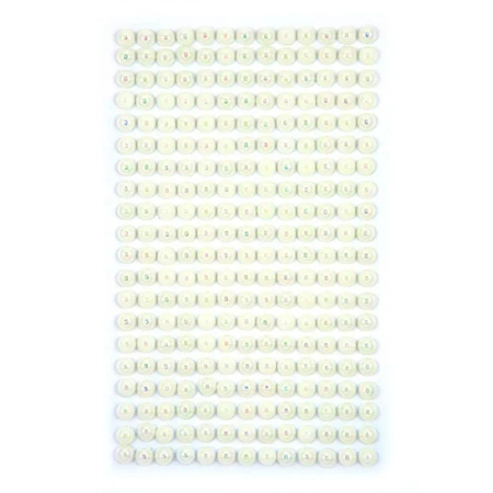 Perełki samoprzylepne Opalescent white 6mm 260szt - Dalprint dpCraft