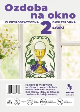 Ozdoba na okno elektrostatyczna Boże Ciało 2szt - Kunke