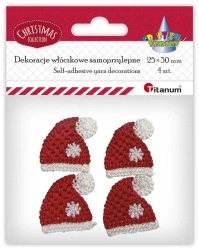 Dekoracje włóczkowe samoprzylepne 25x30mm 4szt - Titanum