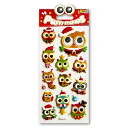 Naklejki puffy Christmas Owls - Penmate