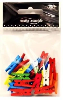 Klamerki kolorowe małe ok. 25szt - Galeria Hobby