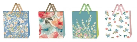 Torebka ozdobna mała 18x23x8cm Kwiaty mix - Beniamin