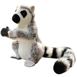 Lemur pluszowy 28cm szary - Leantoys
