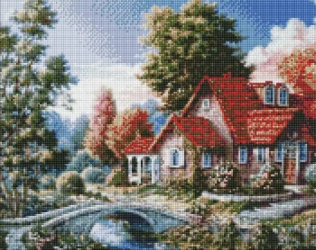 Diamentowa mozaika - Dom babci 40x50cm - Ideyka