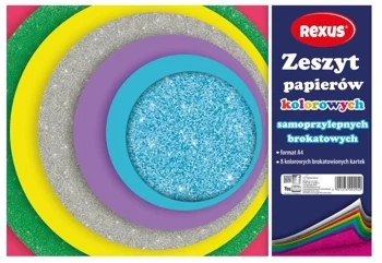 Zeszyt papierów kolorowych brokatowych samoprzylepnych A4 8 kolorów - BENIAMIN