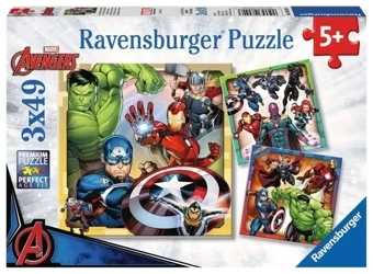 Puzzle dla dzieci 3x49 Marvel Avengers - Ravensburger