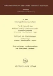 Untersuchungen zum kooperativen und prosozialen Verhalten - Lück Helmut E.