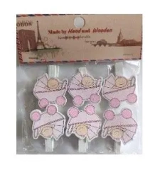 Klamerki ozdobne niemowlęce 6szt - Galeria Hobby