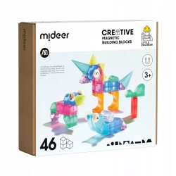Klocki magnetyczne Mideer Klocki magnetyczne 3D mideer w kształcie brył 46 el 46