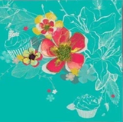 Karnet Swarovski kwadrat CL2910_BL Kwiaty morski - Clear Creations