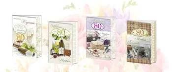 Karnet B6 brokat z margin.80-Urodziny (10szt.) MIX - Top Graphic