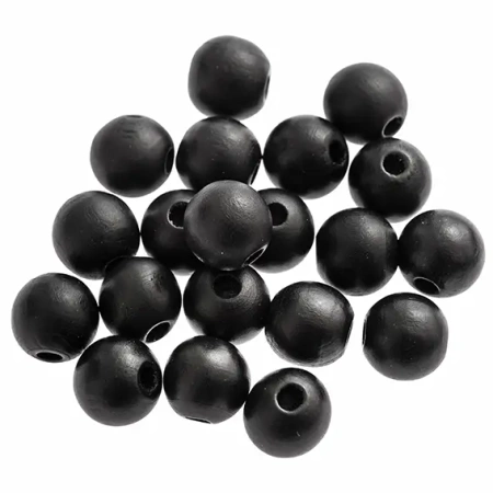 Koraliki drewniane matowa czerń 20szt. - dp Craft