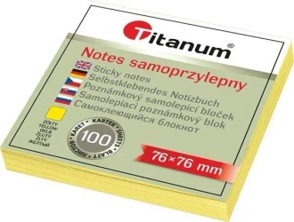 Notes samoprzylepny 76x76mm 100K żółty - Titanum
