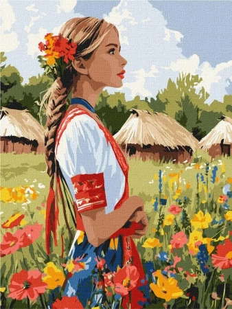 Malowanie po numerach - Piękna Ukrainka 30x40cm - Ideyka