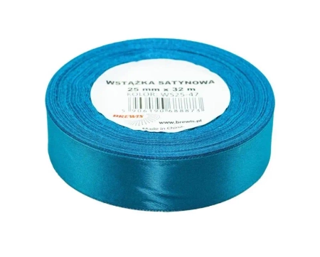 Wstążka satynowa turkusowa 25mmx32m - Brewis