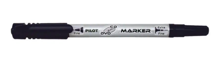 Marker do płyt CD/DVD 2-str.czarny, Pilot