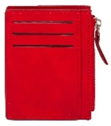 Portfel na karty z suwakiem czerwony - Antra