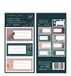 Naklejki na zeszyty Satin Gold 9szt - INTERDRUK