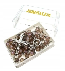 Różaniec jerozolimski perla madre w pudełku - Art Sacrum