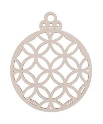 Bombka drewniana ażurowa 3szt biała - Cresco