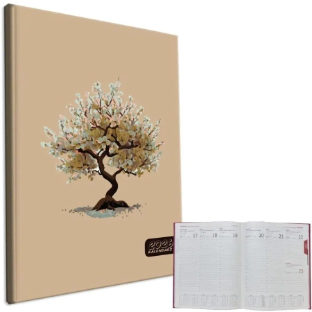 Kalendarz 2026 A4 tygodniowy Drzewo Beż - EV-Corp