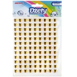 Dżety samoprzylepne serca złote 108szt - Brewis