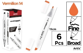 Marker Chromax z 2 końcówk. vermilion 14 (6szt) - Artix