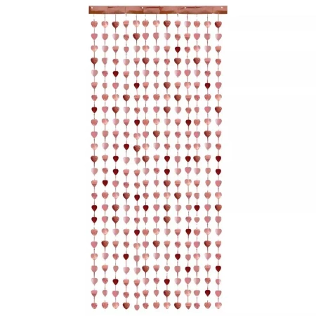 Kurtyna Serca różowe złoto 100x245cm - PartyDeco