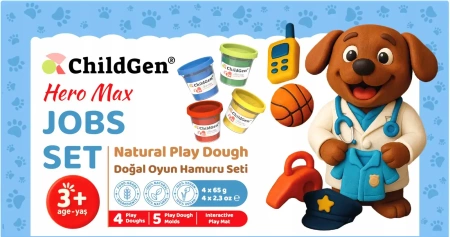 ChildGen,PAWPALS Bohater Max zestaw kreatywny 4 ciastoliny, foremki, mata