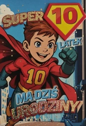 Karnet Urodziny 10 chłopiec - Superbohater - YEKU