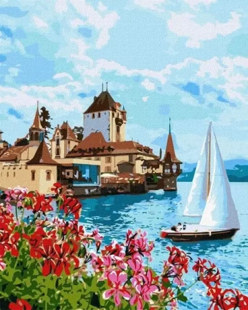 Malowanie po numerach - Jasna Szwajcaria 40x50cm - Ideyka